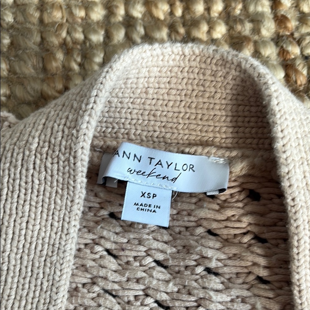 Ann Taylor Beige Textured Cardigan - Picture 2 of 3